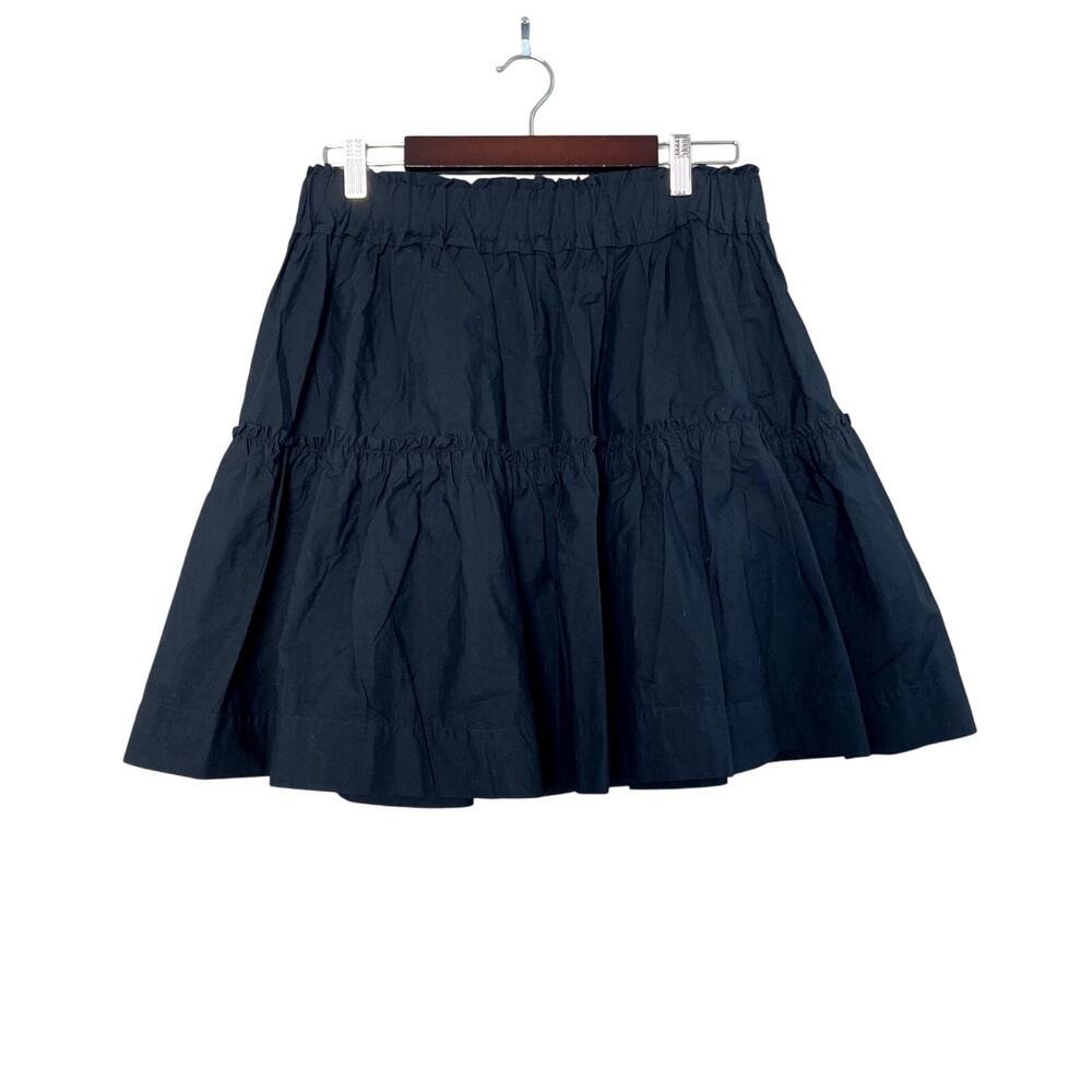 Maeve Anthropologie Smocked Tiered Mini Skirt - Black - Medium